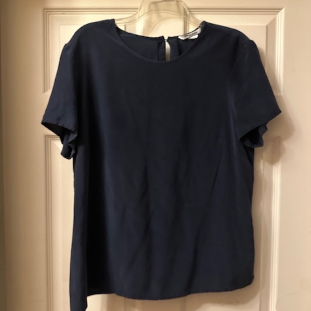 Nygård Collection Blue Shirt, 100% Silk, Size 14, Excellent Condition!!!